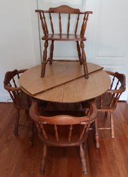 Round Table With Leaf And 4 Chairs