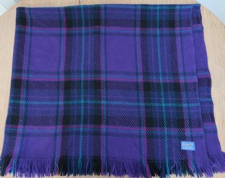 Pendleton Wool Plaid Throw Blanket In Purple