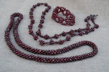 Garnet Bead Jewelry Lot