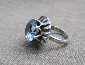 Taxco 925 Silver Ring W/blue Stone