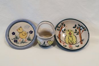 Miniature Dishes With Chicks / Birds