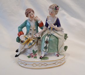 Augustus Rex Germany Meissen Figurine Couple Playing Cards