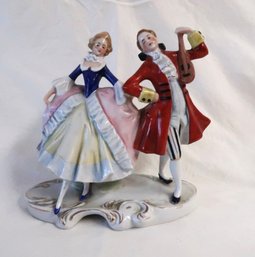 Carl Schneider Porcelain Figurine - Couple With Lute