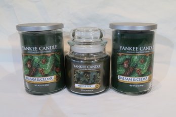 Yankee Candles, Mistletoe And Balsam & Cedar