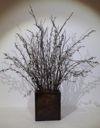 Large Pussywillow Arrangement In Metal Vase