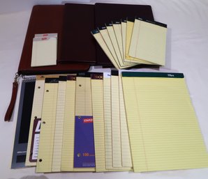 3 Portfolios & Supply Of Yellow Writing Pads
