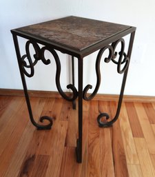 Iron And Stone Plant Stand