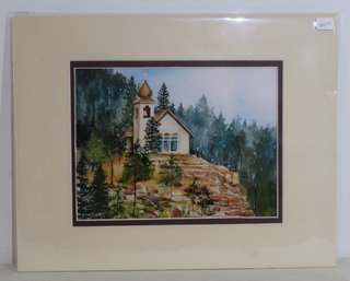Chapel At Peaceful Valley, Giclee Of Watercolor