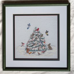 A Crossed Wing Christmas - Cross Stitch Framed