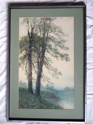 Pastel & Watercolor Trees, Original Art By Robert Burns-Wilson