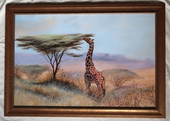 Oil Painting Of Giraffe By Daniel Njaroge