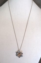 James Avery Sterling Silver And 14K Gold Lotus Pendant Necklace