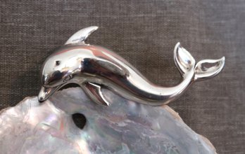 Sterling Silver Dolphin Pin Brooch - Kabana USA