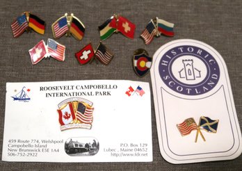 International And United States Flag Lapel Pins
