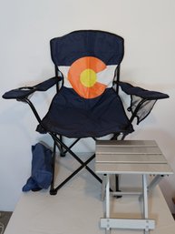 Colorado Flag Folding Camp Chair With Aluminum Alps Mountaineering Table