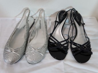 Dressy Shoes In Silver And Black Size 9.5