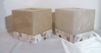 Square Tissue Box Covers In Capiz Shell Style
