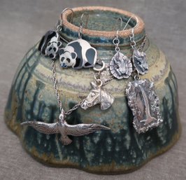 Mixed Lot Sterling Silver Animal Motif Jewelry