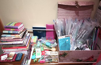 Large Lot Of Knitting Supplies And Books