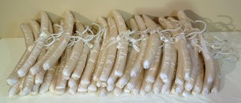 Set Of 60 Padded Satin Hangers With White Hooks