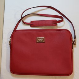 Michael Kors Red Portfolio Attache Laptop Bag