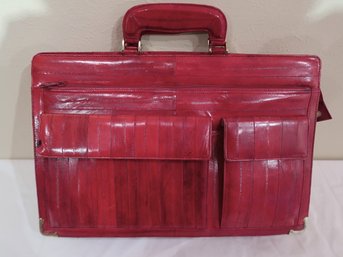 Red Eel Skin Attach Portfolio Bag