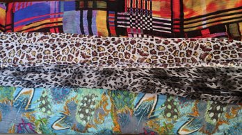 Lot Of Long Scarves In Animal Prints And Abstract Patterns