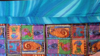 Laurel Burch Dog Scarf And Hand Painted Silk Scarf