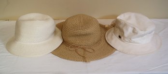 3 Hats Including A Woven Tommy Bahama Sun Hat
