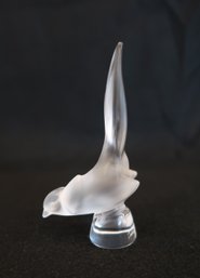 Lalique Crystal Pheasant Paperweight, France, Signed