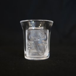 Lalique Les Enfants Cherub Shot Glass, France, Signed