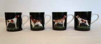 Tiffany & Co. Hunting Dogs 1992 Mugs Cups Set Of 4