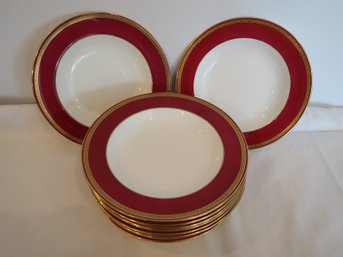 Set Of 10 Antique Cauldon China England 9.5' Soup Bowls
