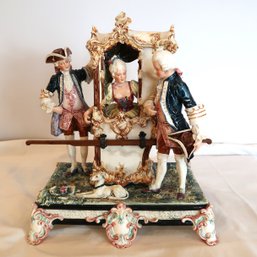 18th Century Dresden Porcelain Sedan Chair Figurine