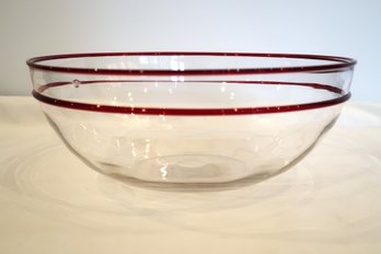 Steuben Bowl With Gold Ruby Rings