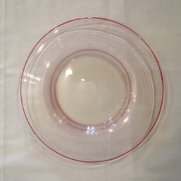 Steuben Art Glass Ruby Gold Threaded Platter Large Serving Plate
