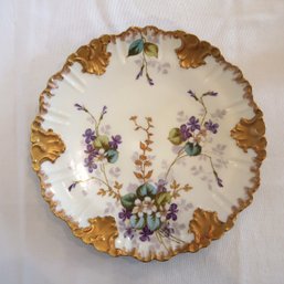 Limoges France Hand Painted Plate With Violets