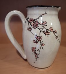 Asian Style Pottery Blossom Pitcher