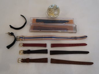 Vintage Womens Watchbands And Acrylic Egg With Watch Parts