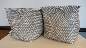 Set Of Two Woven Storage Baskets