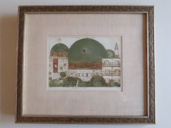 Blockprint Of Alexander Nevsky Cathedral  (in Green)