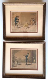 Framed Satirical Prints 1822 Etching
