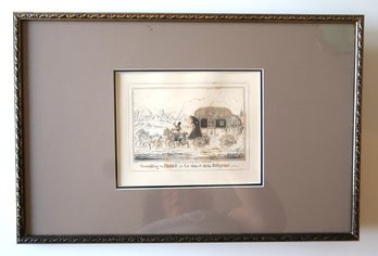 Framed Etching 1835 'travelling In France' Thomas Mclean