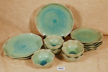 Anthropologie Dishes Celadon Crackle Glaze On Clay