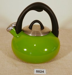 Calphalon Steel 2 Quart 1.9 Liter Whistling Tea Kettle , Green
