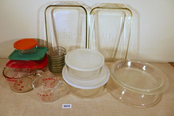 Mixed Lot Glass Bakeware And Storage - Mostly Pyrex