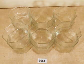 Set Of 12 Octagonal Glass Cereal Bowls