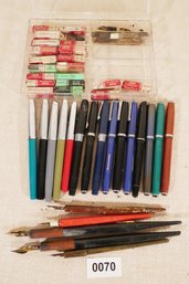 Large Lot Fountain Pens And Esterbrook Nibs