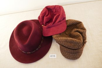 Lot Of 3 Cloth Women's Hats