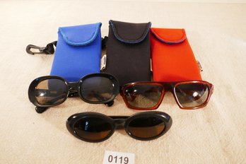 Lot Of 3 Sunglasses With Sleeves